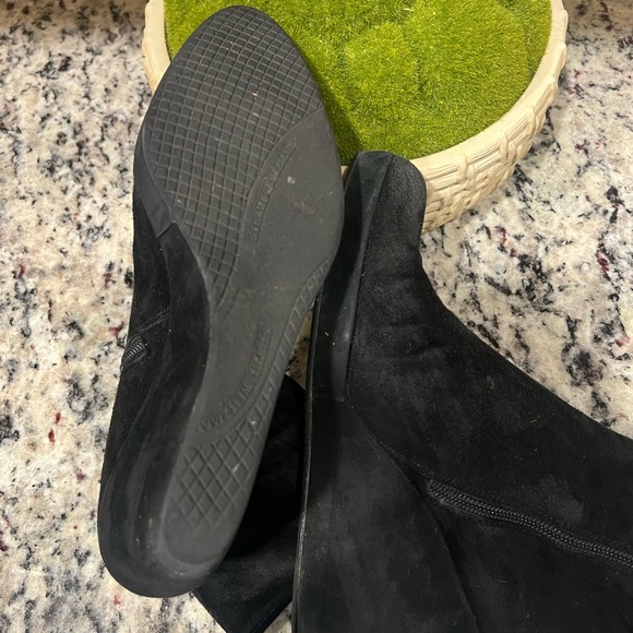 Stuart Weitzman black suede wedge booties, size 8 - Picture 5 of 8